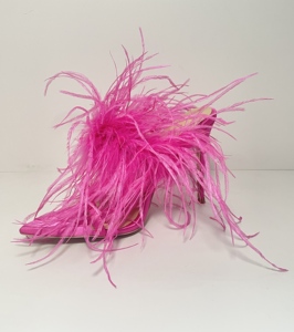 Sandali da Donna con Tacco Alto Personalizzati, Taglia 46, Lussuosi, Estivi, con Tacco Sottile, Punta a Spillo e <span class=keywords><strong>Piume</strong></span> di Struzzo - Product Image 3
