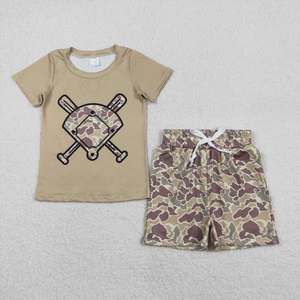 Conjuntos de Ropa de Verano para Bebés y Niños Pequeños, 2 Piezas, de 0 a 16 Años, Camiseta de Manga Corta con Estampado de Camuflaje y Pantalones Cortos con Cintura Elástica - Product Image 3