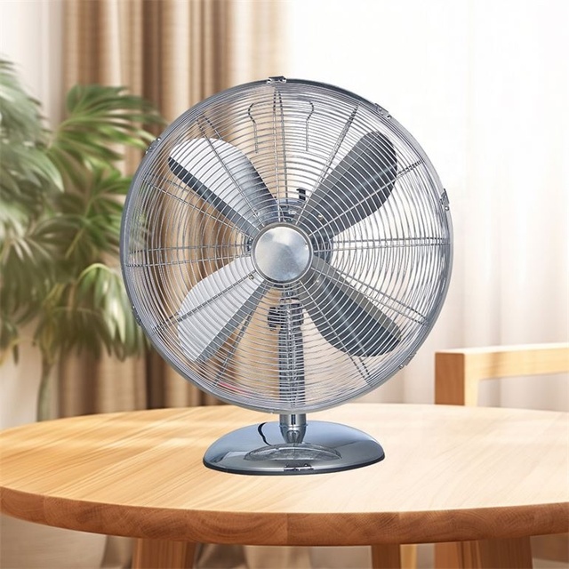 Oem Brand Portable Household Metal Material 12 Inch 4 Blades Mute Table Fan