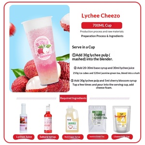Concentrato di Succo di Litchi Originale con Polpa, Gusto Intenso, Polpa Densa, <span class=keywords><strong>Bevanda</strong></span> Commerciale <span class=keywords><strong>in</strong></span> <span class=keywords><strong>Polvere</strong></span> Multi-Polpa, Bottiglia da 1L - Product Image 4