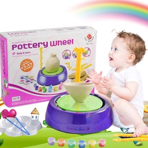 Rueda de cerámica educativa DIY, juguetes para hacer cerámica de arcilla, rueda de cerámica de arcilla para niños, estudio de cerámica seca al aire DIY, <span class=keywords><strong>juguete</strong></span> educativo para niños - Product Image 5