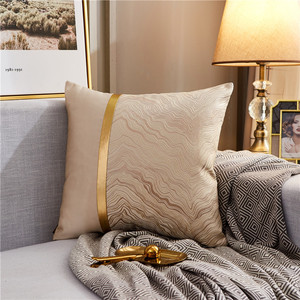 Funda de almohada decorativa para el hogar, cubierta de lujo ligera con diseño Jacquard, 100% poliéster, con nudo - Product Image 3
