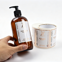 Étiquettes autocollantes personnalisées en vinyle imperméable avec logo en feuille d'or pour produits cosmétiques, shampooings et soins de la peau, impression en rouleau pour emballage de bouteilles