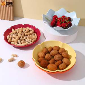 Five Color Floral Fruit Plate Plastic Reusable For Home Living Room <b>Coffee</b> <b>Table</b> Snacks Candies Dried Fruits Display - Product Image 4