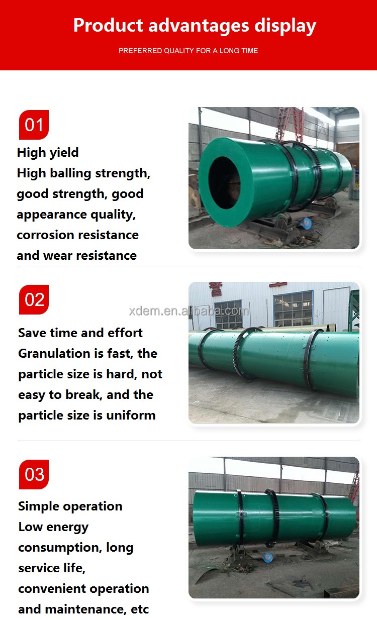 Drum XDEM Organic Fertilizer Granulator 7t/H 33kw 9200*2100*2800