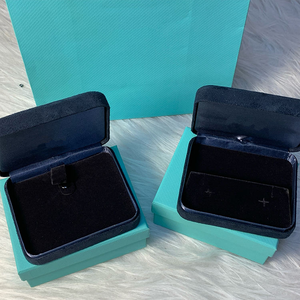 Caja de joyería de la famosa marca azul, directo de fábrica, para mujer, empaque de regalo de lujo, caja para colgante, pulsera y anillo, juego completo con accesorios. - Product Image 5