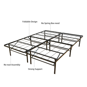 14 Inches High Quality Storage Platform Mattress Foundation Bed Base Queen Size Metal Folding Bed Frame