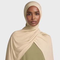 Hijab Jersey Premium Berkualitas Tinggi, Ringan, Bernapas, Lembut, Tidak Tembus Pandang, dengan Kilau Halus untuk Wanita Muslim