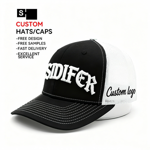 Otto 6 Bảng điều chỉnh Camo vịt thêu da kim loại vải Trucker Hat 3D lưới biểu tượng hiệu suất thích hợp số lượng lớn trang bị trucker - Product Image 1