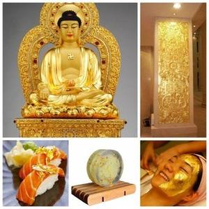 Feuille d'or véritable en gros pour <span class=keywords><strong>dorure</strong></span>, feuilles d'or pour l'artisanat, l'art, la décoration intérieure, les meubles, les portes, la peinture métallique - Product Image 2