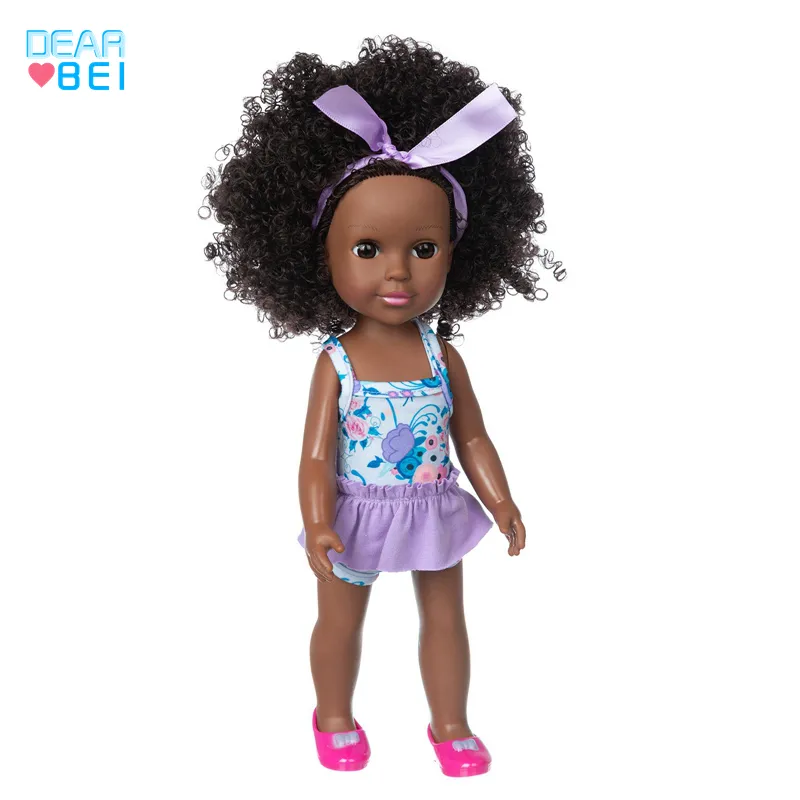 33CM Black Baby Dolls Summer Dress African Reborn Doll Silicone Waterproof Bath Play Baby Soft Doll Toy Girl Boys Children Gift
