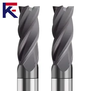 KF 6/8/10/12mm Solid Carbide 4 Flutes End Mill With Diamond Graphite Coating For Carbon Fiber