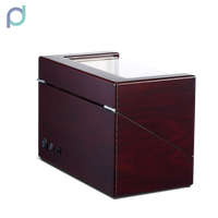 Remontoir de montre automatique silencieux et écologique en bois avec verrouillage, 4 emplacements de rangement, coussinets réglables, option d'arrêt automatique du moteur, intérieur en cuir durable