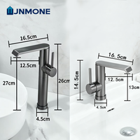 Robinet de lavabo moderne en acier inoxydable, mitigeur monocommande pour lavabo, à poser sur le comptoir, eau chaude et froide