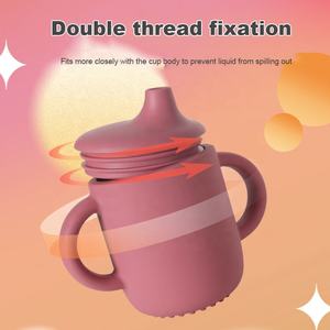 แก้วหัดดื่มสำหรับเด็กเล็ก คุณภาพสูง ขายดี ป้องกันการรั่วซึม พร้อมหูจับ ทำจากซิลิโคน - Product Image 3