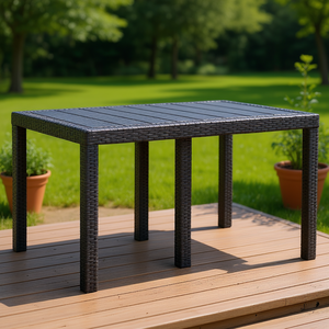 Poly Rattan Garden <b>Table</b> 59.06 X 39.37 X 28.74 In Outdoor Durable Contemporary Style - Product Image 2