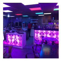 Comptoir de bar de restaurant de luxe moderne pour hôtel, salle de sport, pub, avec éclairage LED, surface solide en marbre, garantie 10 ans