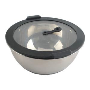 Bols à mélanger en acier inoxydable avec couvercle en verre transparent hermétique - Product Image 5