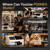 PodNEX A3 DX7 Printer UV Inkjet Flatbed Otomatis CMYK 2400 DPI Kontrol Aplikasi Android untuk Casing Ponsel Casing AirPods