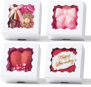 Scatole Mini da Pasticceria 3 X 3 X 1,5 Pollici con Finestra per Sapone Fatto <span class=keywords><strong>in</strong></span> <span class=keywords><strong>Casa</strong></span>, Biscotti, Tartufi al Cioccolato, Fragole Ricoperte di Cioccolato - Product Image 2