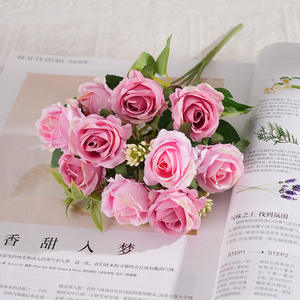 Bouquet de fleurs artificielles en soie, rose artificielle pour mariage, cérémonie de mariage - Product Image 4