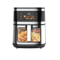 ANWELL Grande Friteuse à Air Visible 7L 8L avec Écran Tactile Couleur, Grille en Acier Inoxydable, Certifiée CE UKCA