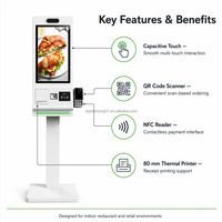 Quiosco de pago de autoservicio de restaurante desatendido con pantalla táctil automática Escáner de código QR Funcionalidad SDK para aplicaciones personalizadas