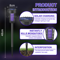 Solaire Moustique Tueur Bug Zapper Extérieur Ip65 Étanche Jardin Led Lumière Piège À Moustiques Lampes Camping Moustique Tuant Lampe