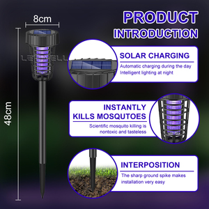 Solar Mosquito Killer Bug Zapper al aire libre Ip65 impermeable jardín Led luz trampa para mosquitos lámparas Camping Mosquito Killing lámpara - Product Image 5