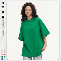 Kaos T-Shirt Unisex 350g Katun Combed Lengan Pendek, Model Longgar, Bahu Jatuh, Tebal, Berat, Cetak Kartun Hip Hop, Anti Kusut