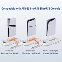 Ventilateur de refroidissement ABS 2-en-1 YH pour station de charge sans fil et support de refroidissement compatible avec les contrôleurs Slim/Pro