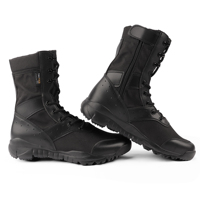 Bottes tactiques noires imperméables et durables à tige haute ODM, en mesh, pour l'entraînement