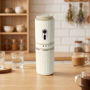 Machine à café portable multifonction <span class=keywords><strong>avec</strong></span> moulin intégré, réglage de la finesse de mouture et <span class=keywords><strong>filtre</strong></span> à mailles fines pour le camping, les voyages, le bureau et la maison - Product Image 4