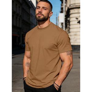 Camiseta de Manga Corta para Hombre, Cuello Redondo, Color Sólido, 100% Algodón, Transpirable, Informal, para Verano, Disponible en Ocho Colores - Product Image 4