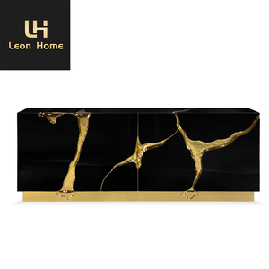 Thiết kế hiện đại sideboard Chất lượng cao Phật Sơn tự chọn ăn uống sideboard tự chọn Tủ sang trọng vàng thép đen sideboard giao diện điều khiển - Product Image 2