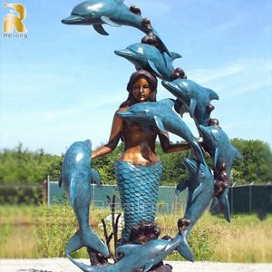 Estatua de Sirena de Bronce Antigua de Metal para Decoración de Jardín al Aire Libre de Tamaño Real con Nuevo Diseño - Product Image 3