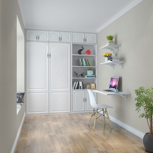 Letto a Scomparsa Murphy Bianco Salvaspazio con Inclinazione Orizzontale e Verticale, Librerie e Armadi Integrati - Product Image 3