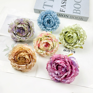Cabezas de Flores de Peonía Simuladas con Pintura al Óleo, Flores Artificiales de Seda para Decoraciones de Pared de Boda, Manualidades DIY - Product Image 2