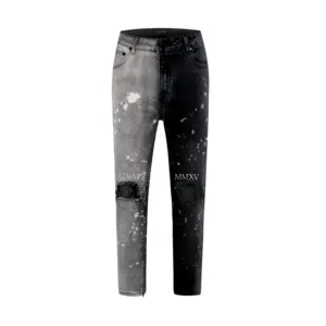 Джинсы-Карандаш мужские рваные, повседневные джоггеры с дырками, Узкие рваные джинсы в стиле хип-хоп, модные брюки