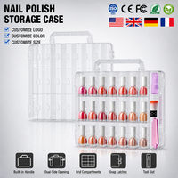 Organisateur de vernis à ongles portable, support transparent double face pour vernis à ongles, rangement pour 48 flacons avec 6 séparateurs ajustables