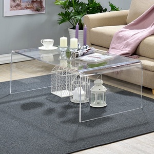 Modern Durable Transparent Acrylic <b>Foldable</b> Coffee <b>Table</b> with Customizable Size for Living Room Home Furniture YAGELI - Product Image 1