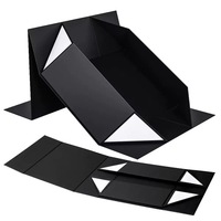 Boîte cadeau rigide en carton magnétique à couvercle rabattable avec logo personnalisé, en matériaux recyclés, doublure colorée noire et blanche