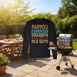 Pappou, camiseta de manga larga con la frase "Porque el abuelo es para los viejos", divertida para el Día del Padre - Product Image 3