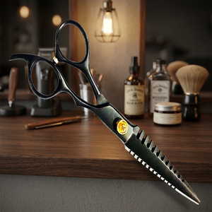 Ensemble de coiffure professionnel ASAP en acier inoxydable pour droitiers, ciseaux de beauté affûtés à double lame effilante, manche long - Product Image 3