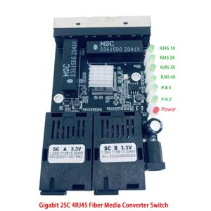 Nuevo Convertidor de <span class=keywords><strong>Fibra</strong></span> 2SC 4GE, Switch Ethernet Gigabit 10/100/1000M, Convertidor de Medios de <span class=keywords><strong>Fibra</strong></span> Óptica, Modo Único, 4RJ45 <span class=keywords><strong>UTP</strong></span> y 2SC - Product Image 2