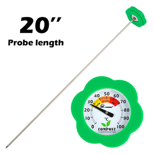 20-Zoll-Sonde Outdoor-Garten <span class=keywords><strong>kompost</strong></span> Boden thermometer Metall zifferblatt Typ für Garten <span class=keywords><strong>kompost</strong></span> Boden überwachung - Product Image 2