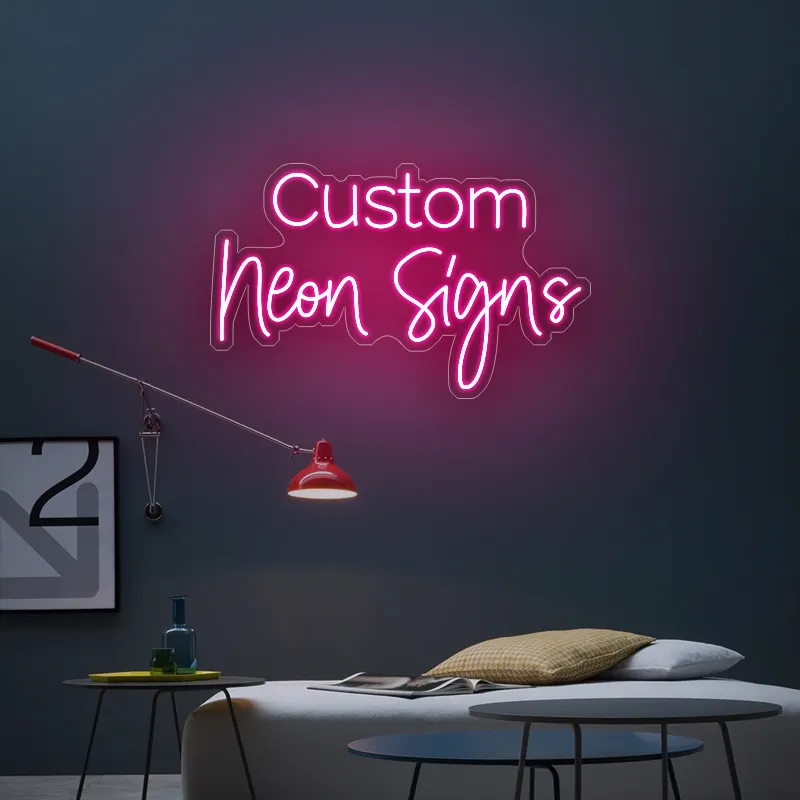 Custom Neon Logo Winkel Winkel Studio Custom Kleding Menselijk Haar Neon Sign