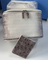 JOYSUN Trousse de Maquillage de Voyage Grande Capacité en Cuir de Crocodile de l'Himalaya pour Femme, Organisateur de Maquillage, Sac de Voyage Designer