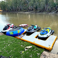 Plateforme flottante gonflable en forme de E pour jet ski, pont antidérapant en EVA, structure Drop-Stitch, PVC robuste