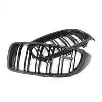 Grille de Rechange Vantwo à Double Lamelles en Fibre de Carbone Effet Humide et Grille d'Aération Clip-On pour BMW F33 F36 F80 F82 F83 M3 M4 2014-2020
